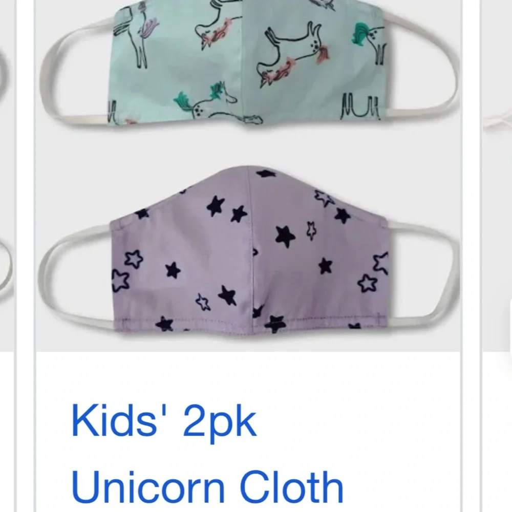 Cat & Jack Kids' unicorn-Rainbow and more Cloth Face Masks